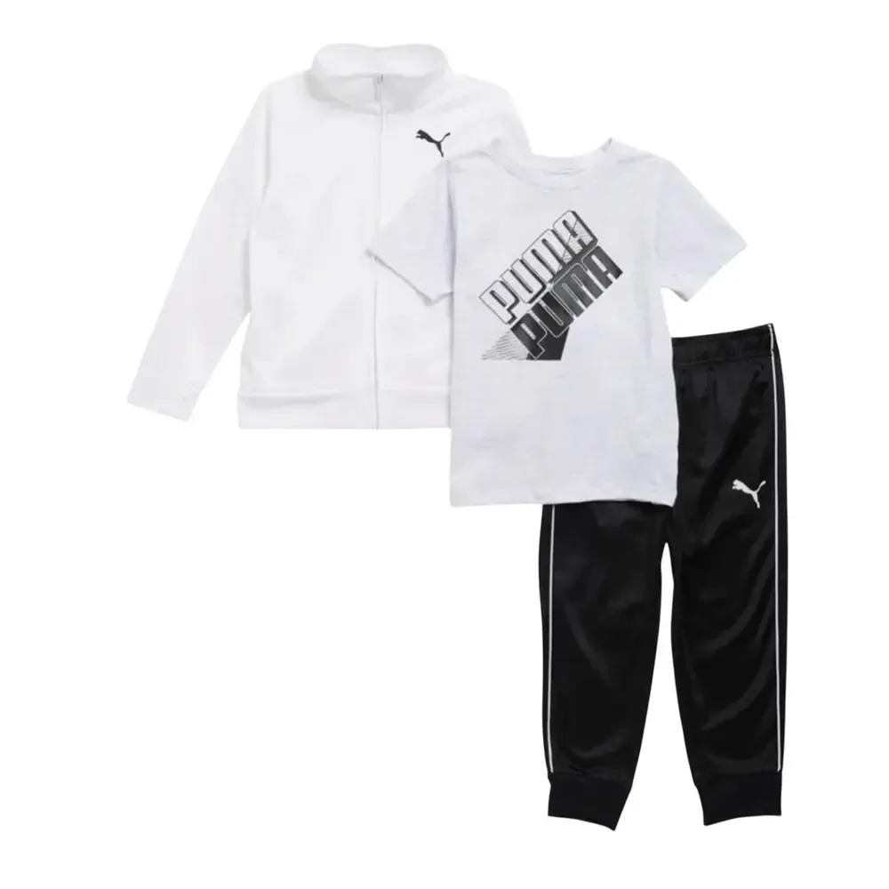PUMA Kids' 3-Piece T-Shirt, Joggers & Jacket Set | Size 3T